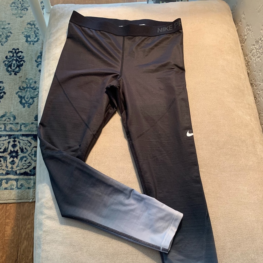 Nike Pro Ombre Black & White Hyperwarm Leggings XL